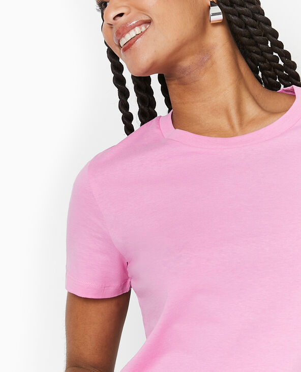 T-shirt basique col rond rose - Pimkie