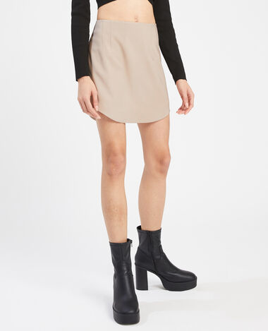 Jupe courte base arrondie taupe - Pimkie