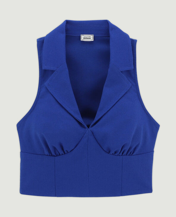 Top façon gilet de barman bleu électrique - Pimkie