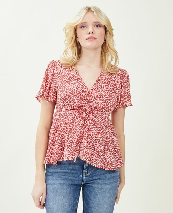Top en tissu fluide rouge - Pimkie