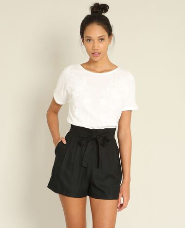 T-shirt à broderies blanc - Pimkie