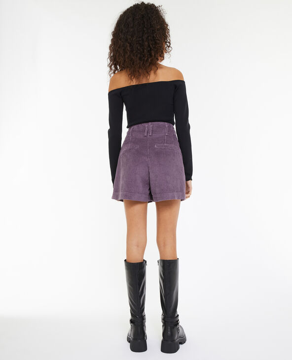 Short velours taille haute avec pinces lilas - Pimkie