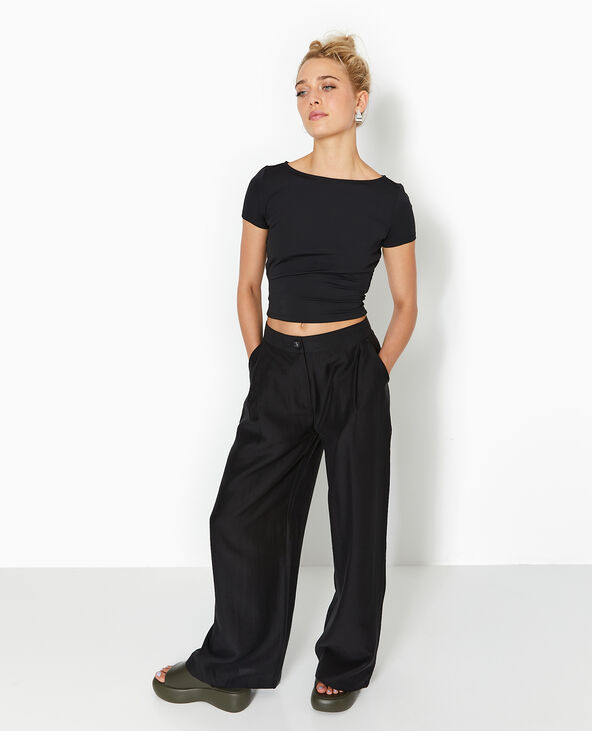 Top court avec cut out dos noir - Pimkie