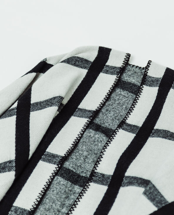 Poncho à carreaux noir - Pimkie