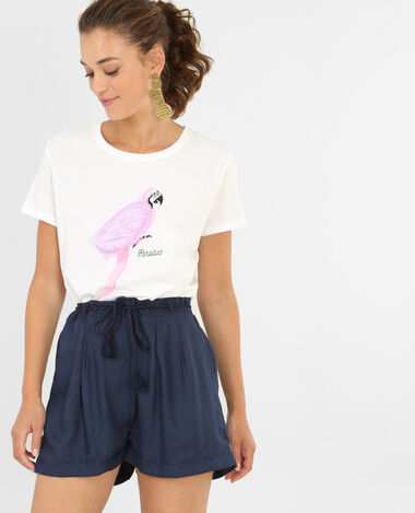 T-shirt à fausse fourrure blanc - Pimkie