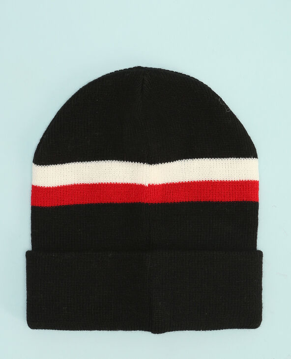 Bonnet avec bandes noir - Pimkie