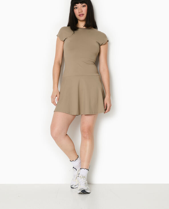 Robe patineuse avec dos nu vert kaki - Pimkie