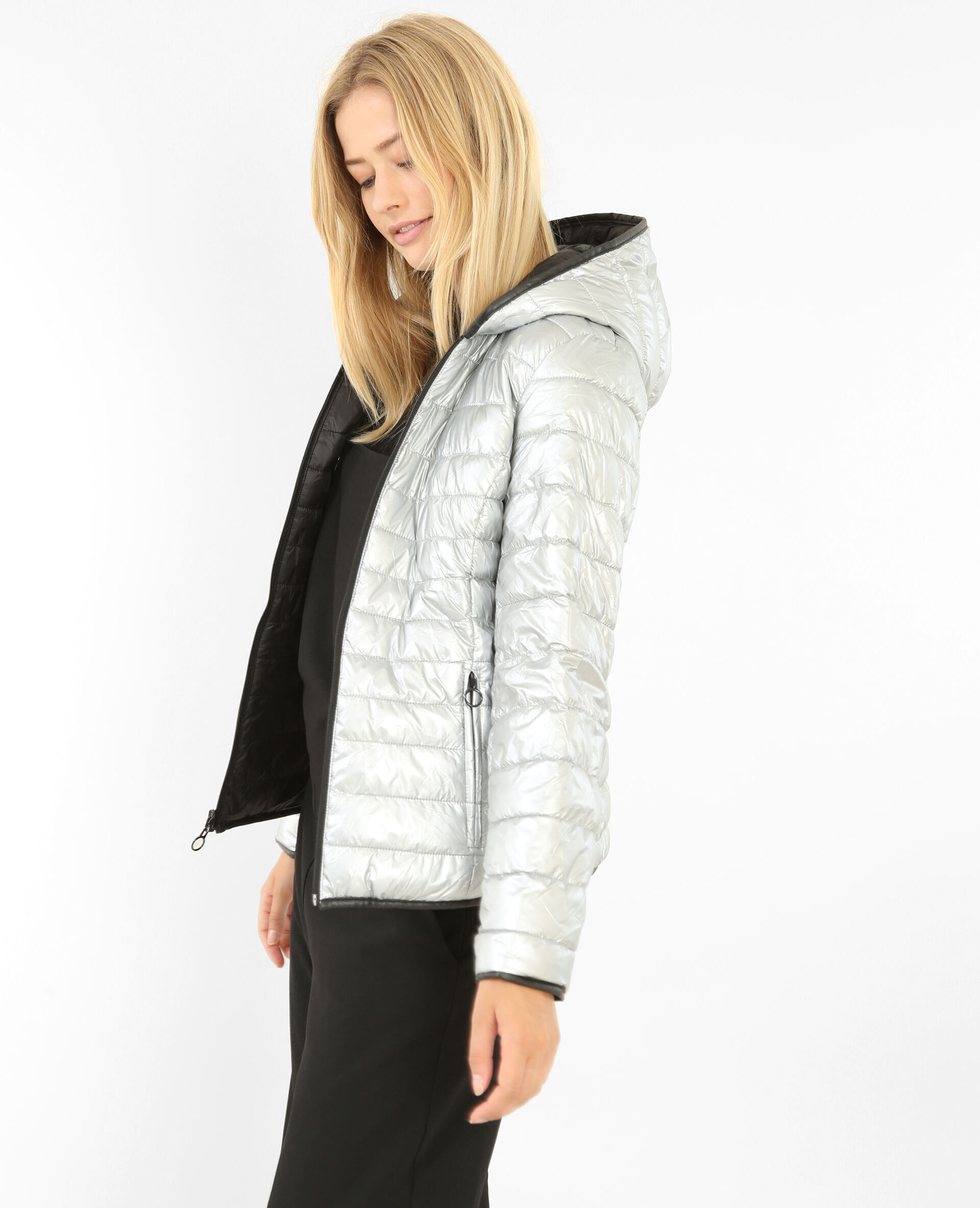 Doudoune réversible silver noir - 280096899A08 | Pimkie