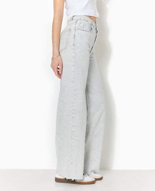 Jean wide taille haute gris - Pimkie