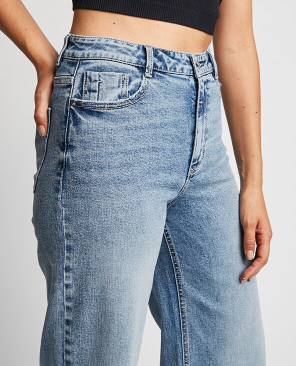 Jean wide leg bas coupés bleu - Pimkie