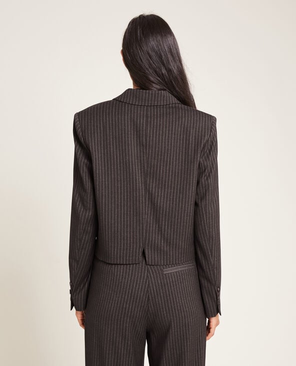 Veste blazer courte avec épaulettes taupe - Pimkie
