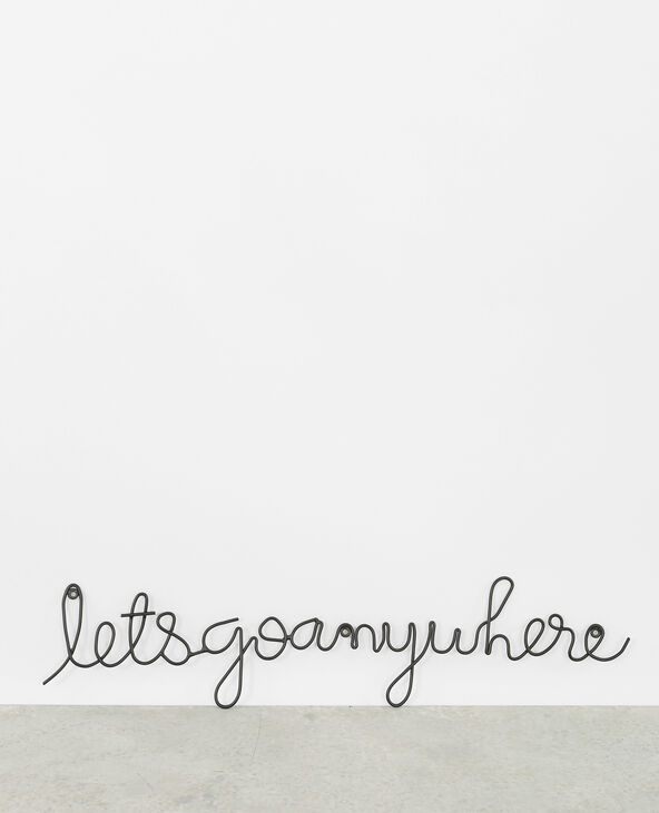 Déco murale "Let's go anywhere" noir - Pimkie