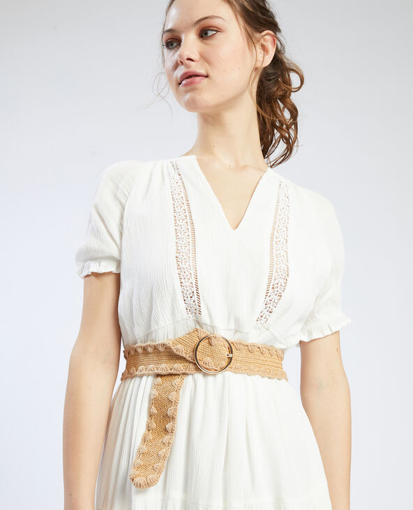 Ceinture en paille et laine jaune - Pimkie