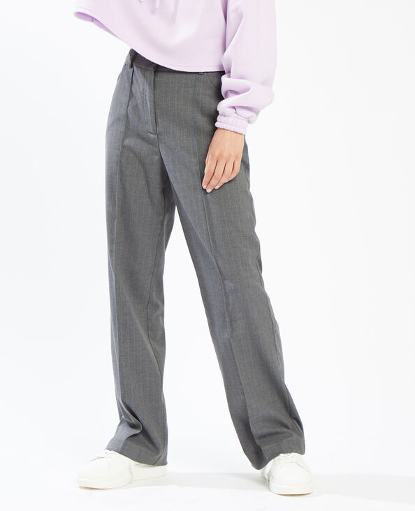 Pantalon droit avec pinces gris - Pimkie