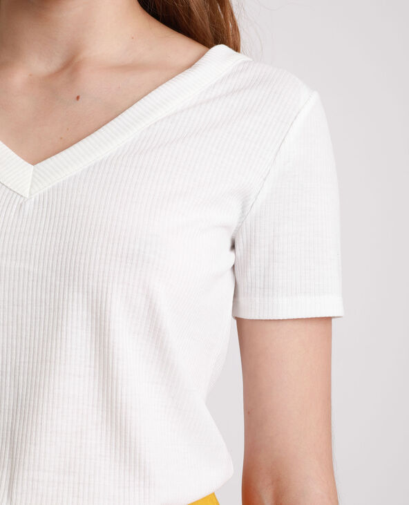T-shirt boutonné blanc - Pimkie