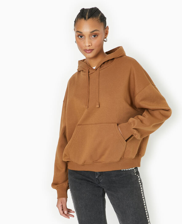 Sweat capuche avec poche devant marron - Pimkie