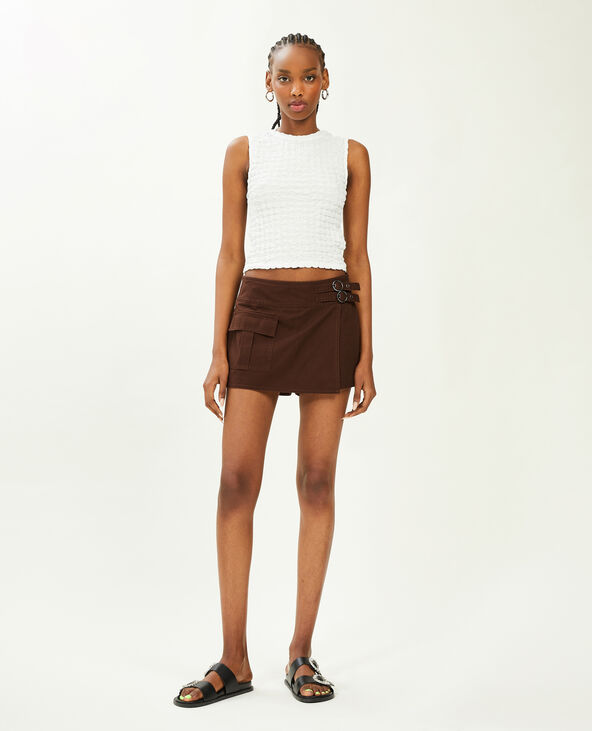 Jupe-short en toile marron - Pimkie