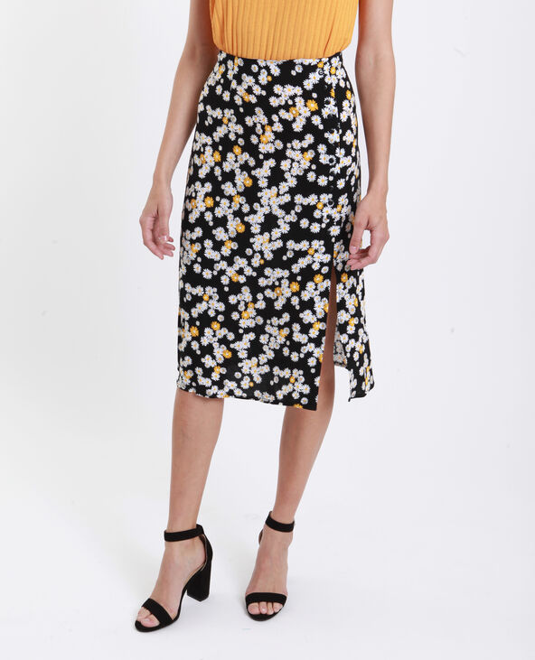 Jupe midi boutonnée noir - Pimkie