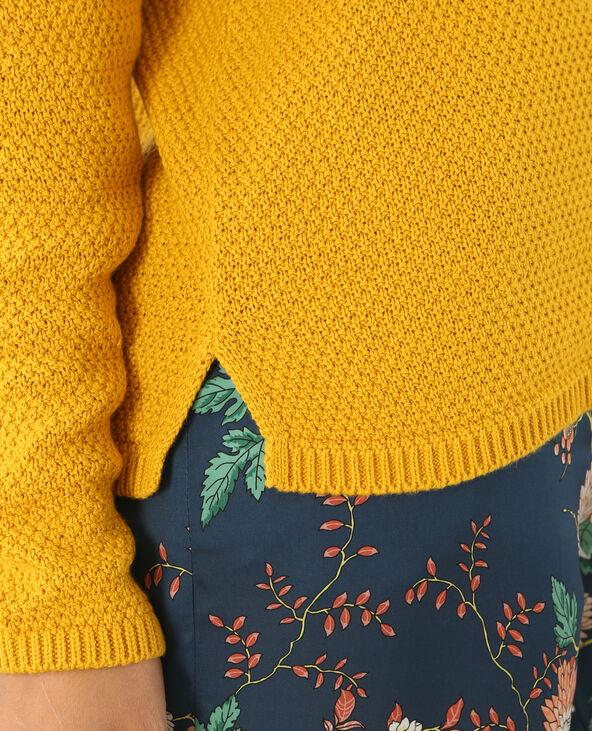 Pull maille fantaisie jaune ocre - Pimkie