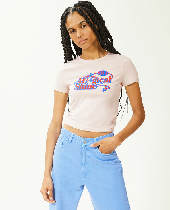 T-shirt cropped blanc - Pimkie