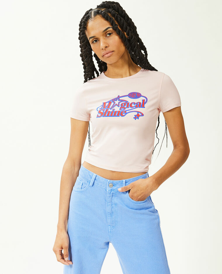 T-shirt cropped blanc - Pimkie