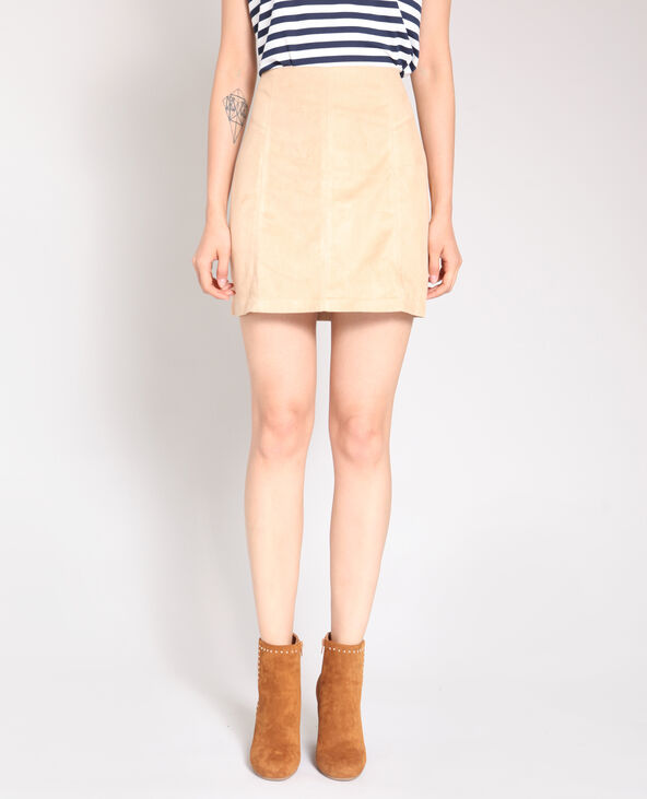 Jupe daim beige hotsell