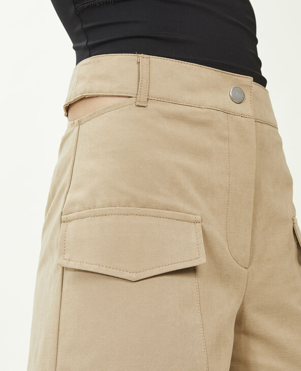Short taille haute avec découpes côtés marron - Pimkie