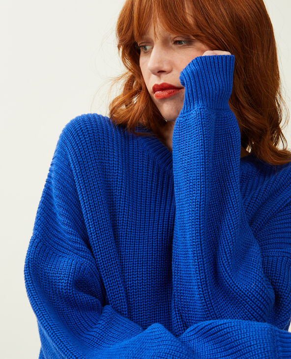 Pull col rond bleu électrique - Pimkie