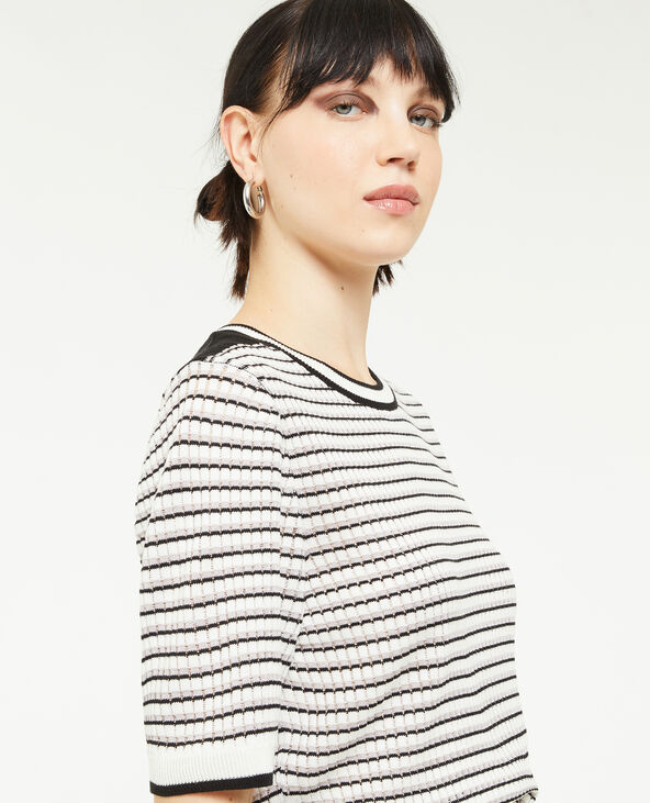 Pull ajouré manches courtes noir - Pimkie