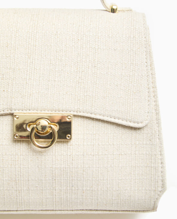 Sac boxy tissu avec poignée et bandoulière beige - Pimkie