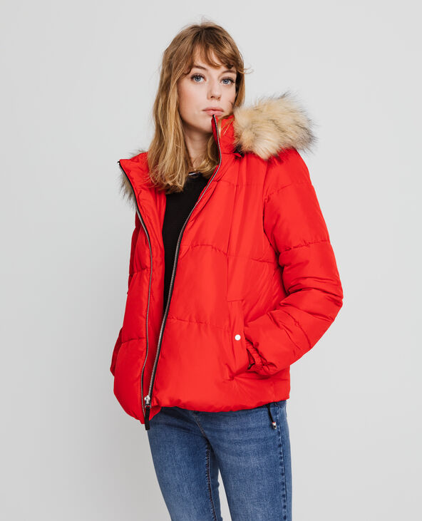 Doudoune rouge discount fourrure rouge