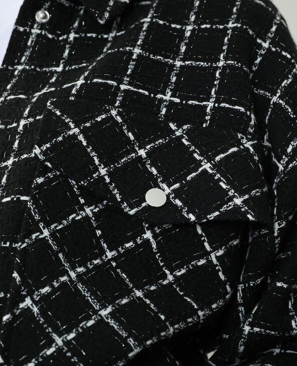 Surchemise tweed à carreaux noir - Pimkie