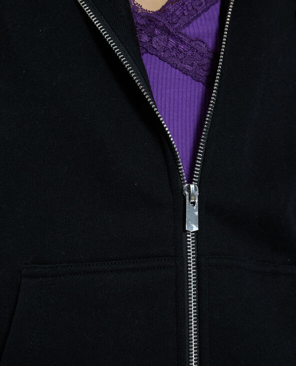 Gilet zippé à capuche noir - Pimkie
