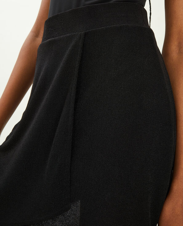 Jupe-short en tissu fluide noir - Pimkie