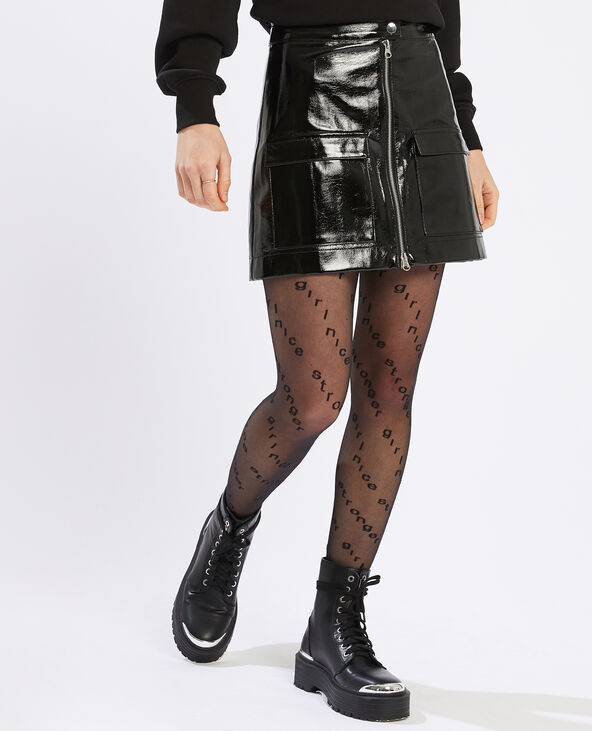 Jupe courte simili verni noir - Pimkie