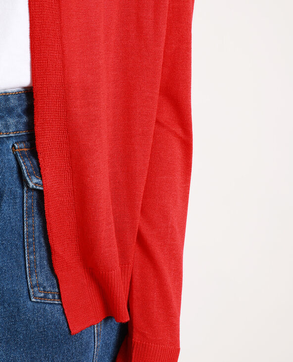 Gilet maille fine rouge - Pimkie