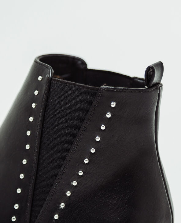 Bottines en faux cuir noir - Pimkie