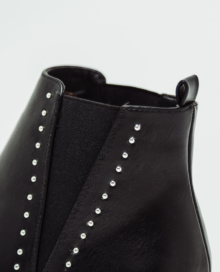 Bottines en faux cuir noir - Pimkie