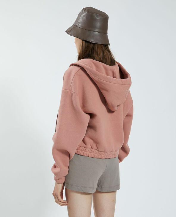 Sweat à capuche zippé molleton rose - Pimkie