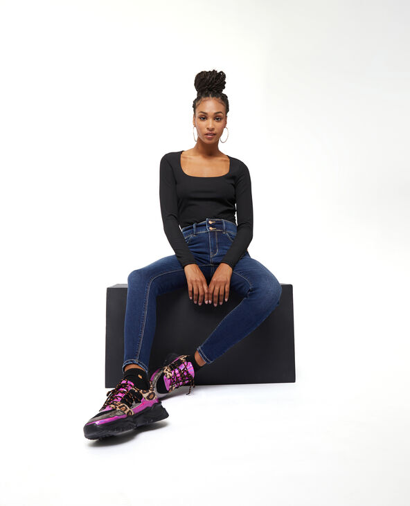 Jean skinny push-up avec double bouton bleu marine - Pimkie