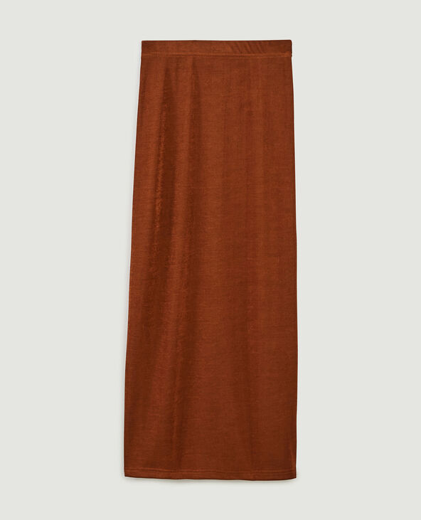 Jupe longue en maille fluide marron - Pimkie