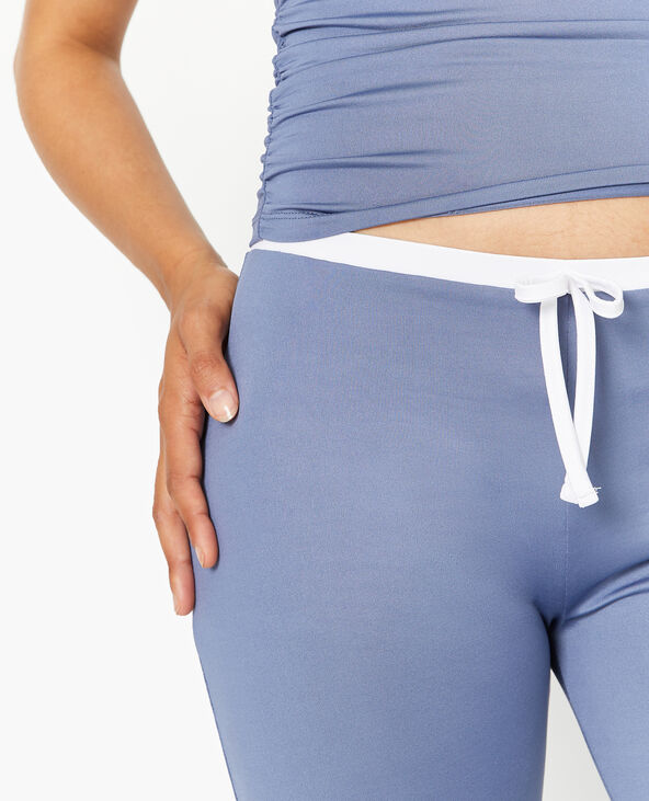 Pantalon large en maille extensible bleu - Pimkie