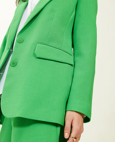 Veste blazer tissu tramé vert - Pimkie