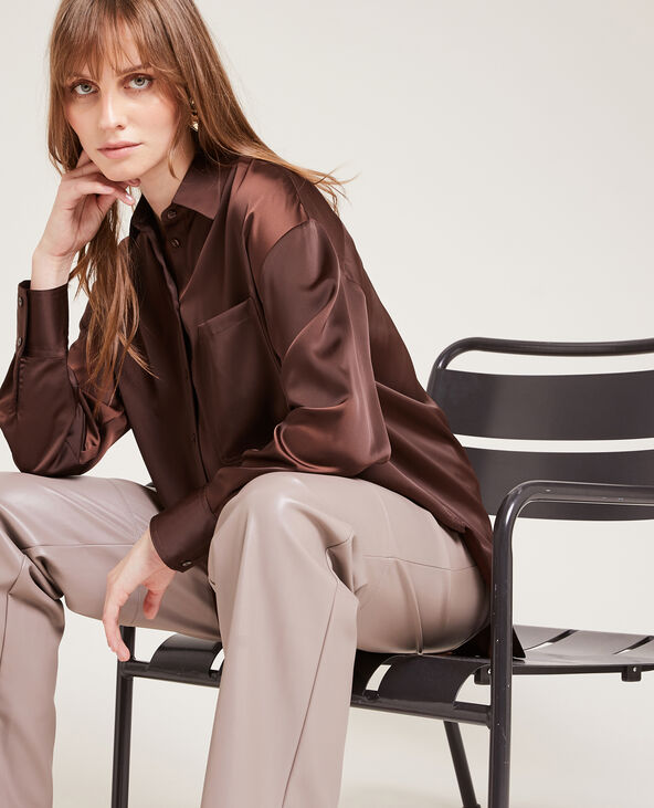 Chemise satin on sale marron