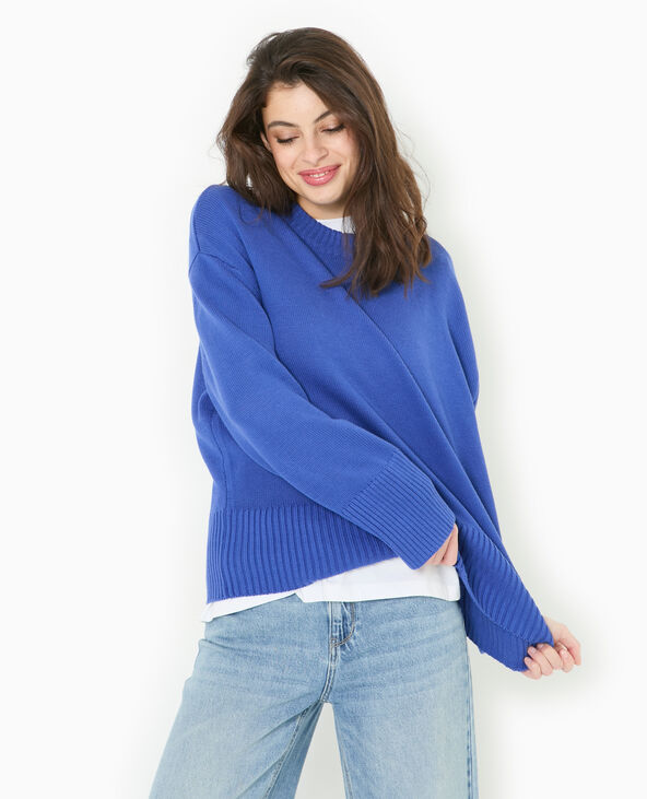 Pull oversize avec grands bord-côtes bleu électrique - Pimkie