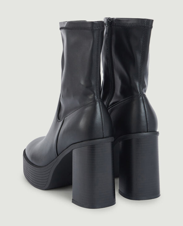Boots plateforme haut talon noir - Pimkie