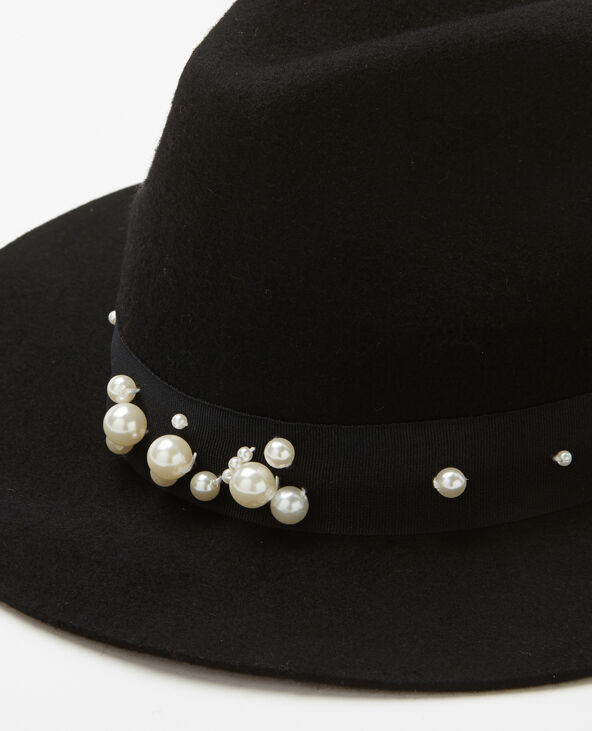 Fedora à perles noir - Pimkie