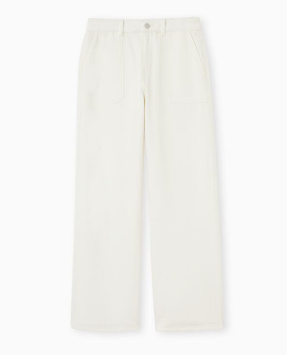 Jean wide souple taille regular blanc - Pimkie