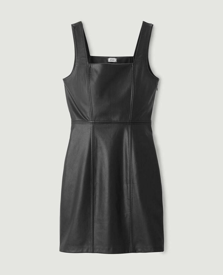 Robe courte en simili cuir noir - Pimkie