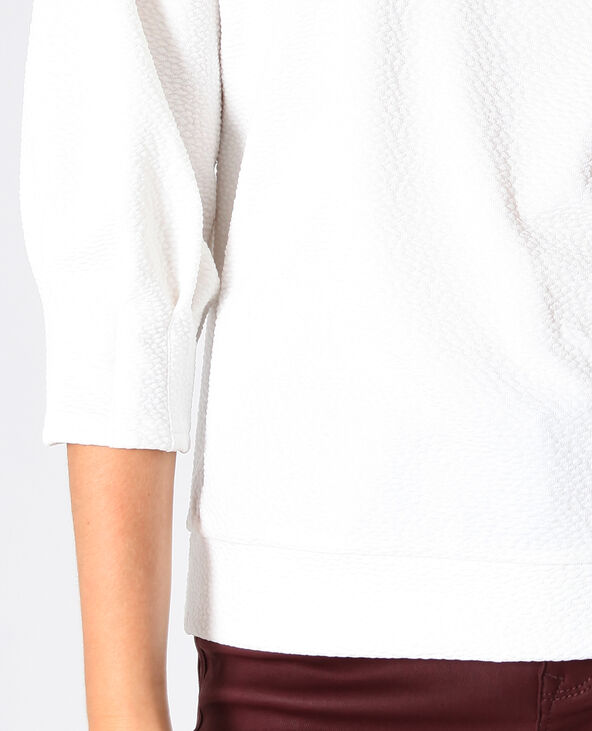 Sweat à manches bouffantes blanc - Pimkie